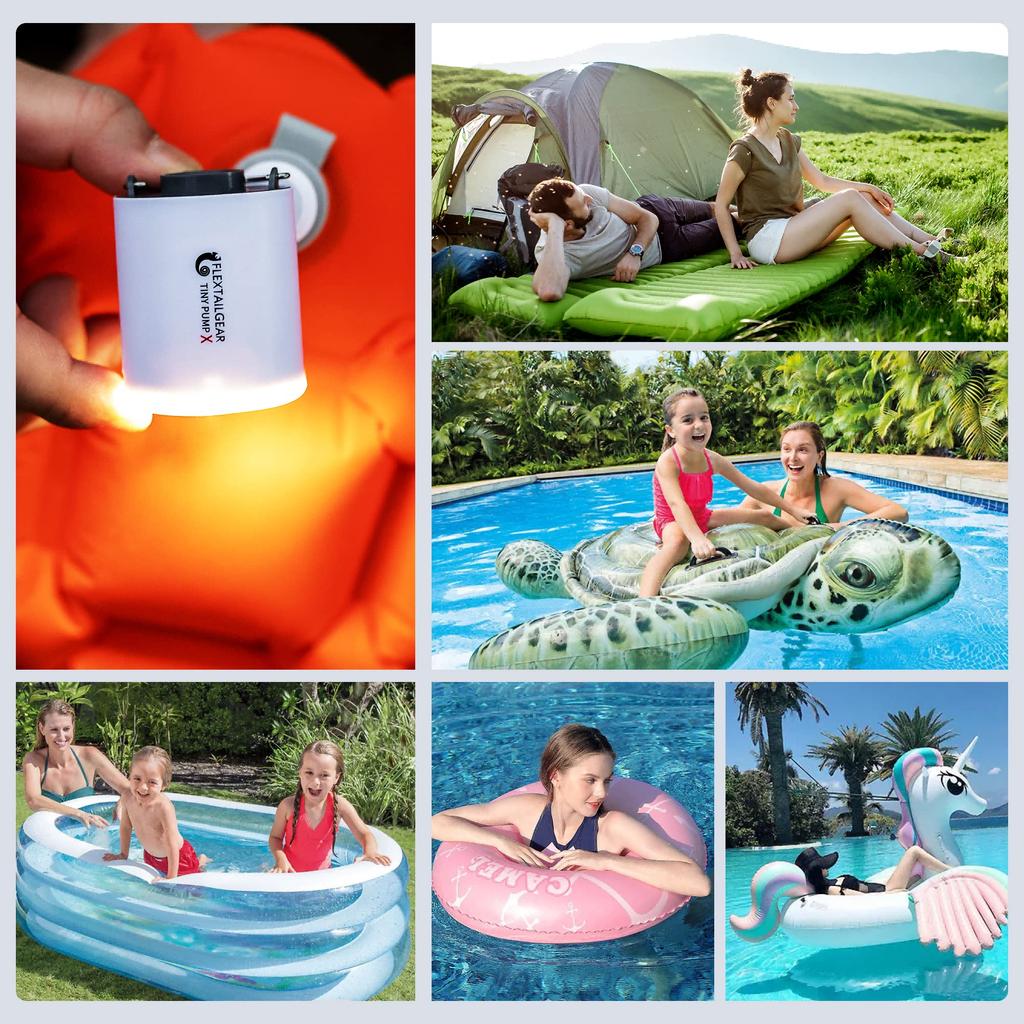 FLEXTAILGEAR TINY PUMP Electric Portable Air Pump, 3.5Kpa, 1300mAh Battery, 13.5 Watts, USB Rechargeable, for Camping Lanterns, Inflators, Pool Buoys,