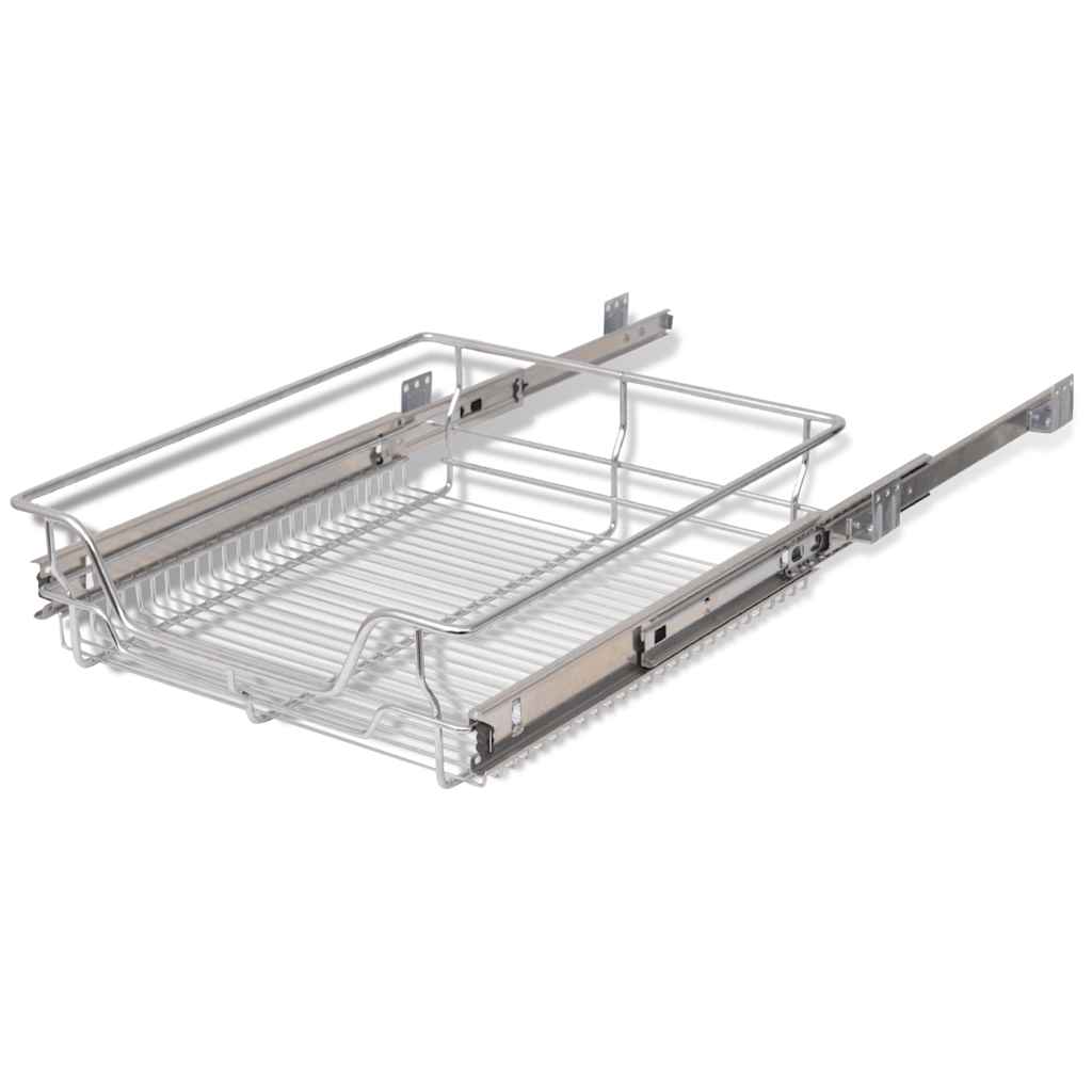 Built in Basket Drawer Slides 2 pcs Silver 500 mm