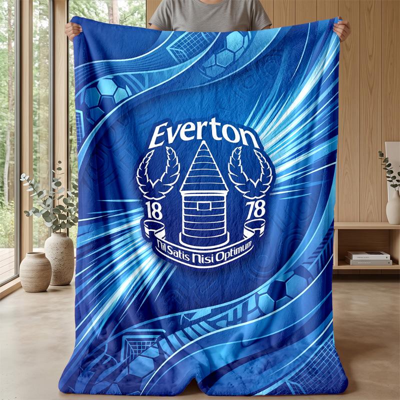 Coperta in Flanella con Stampa Calcio Everton, Morbida Calda Leggera Coperta da Divano Letto Campeggio