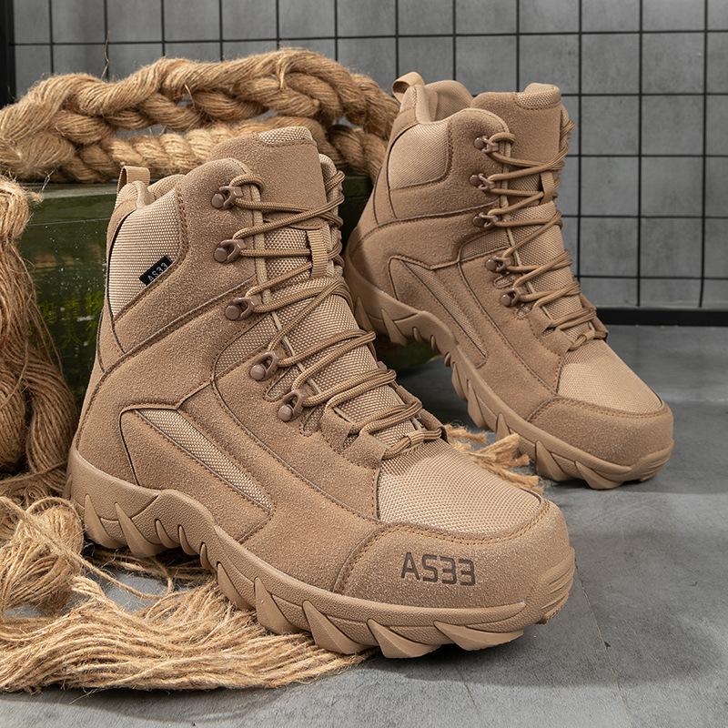 

2025 Men s Winter Outdoor Hiking Shoes High Top Combat Boots Fleece Tactical Boots Wild Outdoor Casual Shoes 47 коричневий