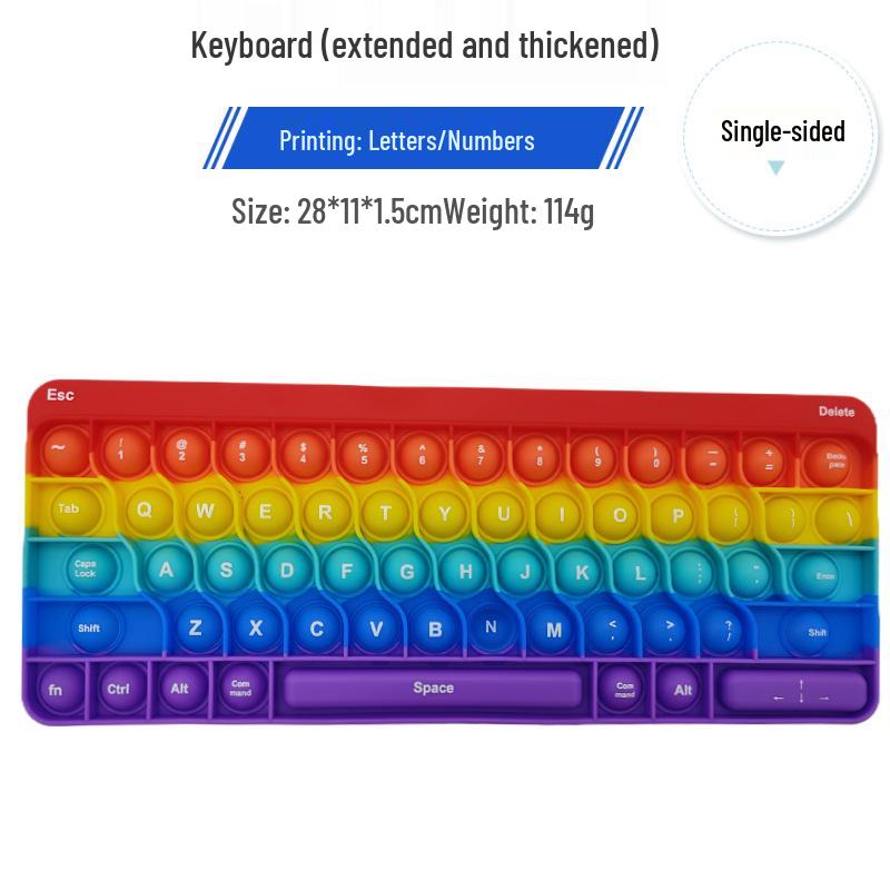 Rainbow Silicone Pop-It Mouse Bubble Toy for Kids - Fun Decompression Pendant