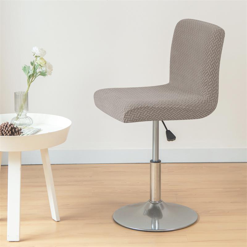 Solid Color Jacquard Bar Chair Covers Stretch Short Back Stool Seat Slipcovers Dining Small Size Chair Case Banquet Party