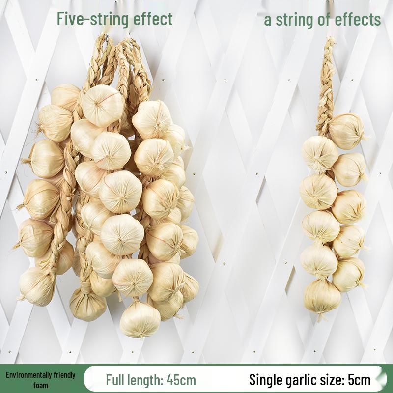 Brocheta Artificial de Chile Rojo, Ajo, Cacahuete y Maíz para Decoración de Fiesta de la Cosecha