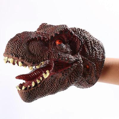 Dinosaurier Handpuppe Modell Spielzeug Velociraptor Kopf Handpuppe Cosplay Puppe Spielzeug(Tyrannosaurus Rex Rot)