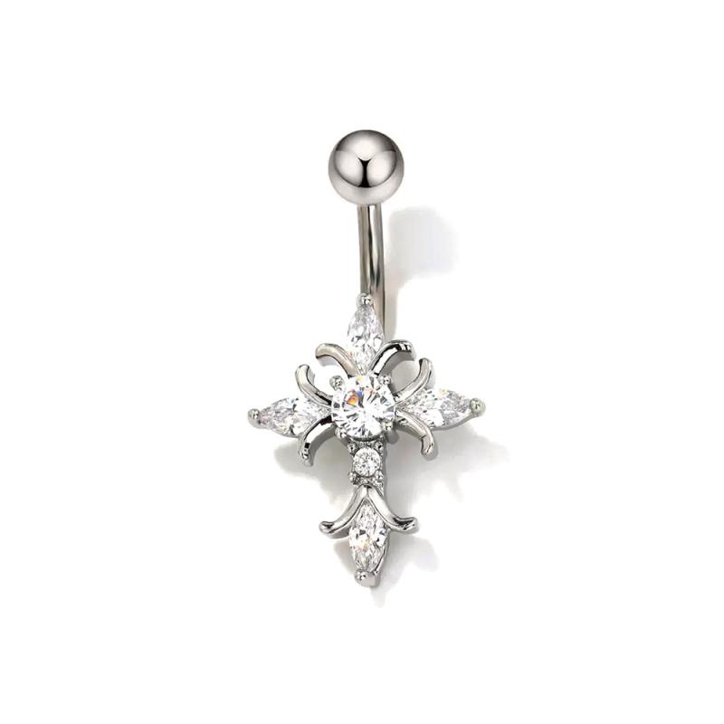 Crystals Star Dangled Belly Button Rings Stainless Steel Dainsty Zircon Navel Ring Belly Piercing Body Jewelries