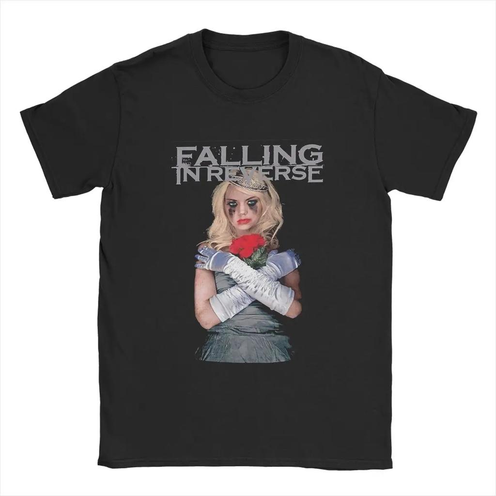 Men's T-Shirts Falling In Reverse Official Vintage 100% Cotton Tees Short Sleeve WTWB band Funny T Shirts Crewneck Plus Size