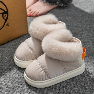 Herbst- und Winter-High-Top-Plüsch-Warme-Baumwollschuhe für drinnen, Haushalt, dicksohlige, rutschfeste, allumschließende und Paar-Baumwollpantoffeln