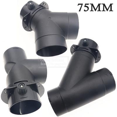 75mm Y Branch T Piece Air Vent Ducting Outlet Connector For Webasto Air Diesel Parking Heater Exhaust w/Regulating Valve