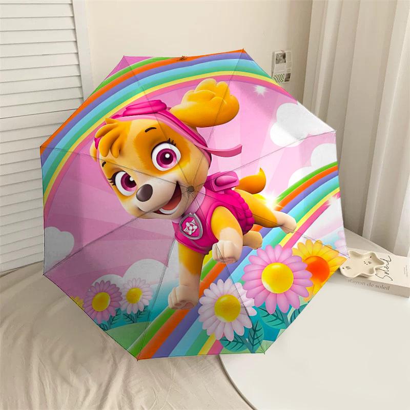 

1PC doggy rainbow Umbrella-8-Rib Reinforced, Automatic Open, Lightweight & Durable, Cute Fashion Accessory for Outdoor, Beach or Casual Use, Beach Umb