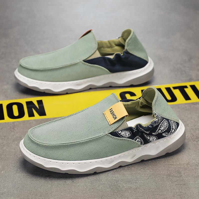 

2025 new men s shoes summer versatile fashion lazy one pedal sports and leisure board shoes men s comfortable trendy shoes 44 зелёный