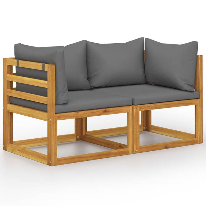 Maison Exclusive - Banc de jardin à 2 places avec coussins gris foncé