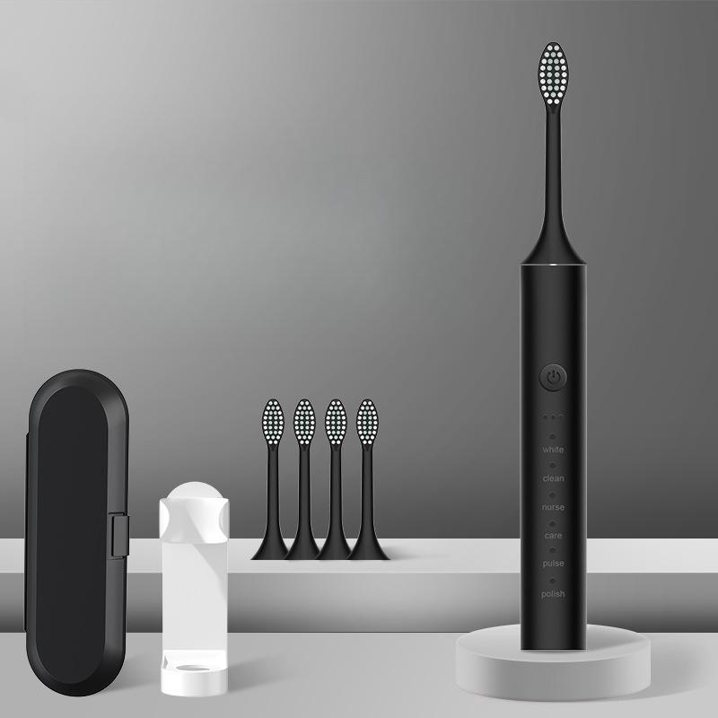 Brosse à Dents Électrique pour Hommes et Femmes Rechargeable Ultrasonique à Poils Doux Brosse à Dents Domestique de Voyage en Extérieur