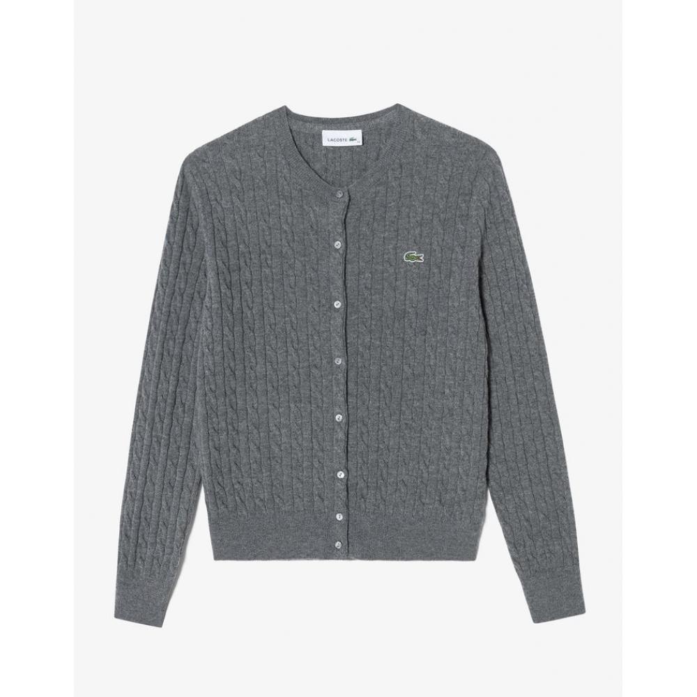 

Lacoste Womens Cable Crewneck Cardigan Af091e 54n 050 034