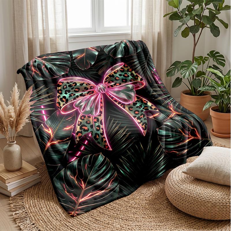 Neon Leopard Abstract Art 1 Theme blanket Lightweight Warm Flannel Blanket Decorative Throw Blanket for Home Decoration