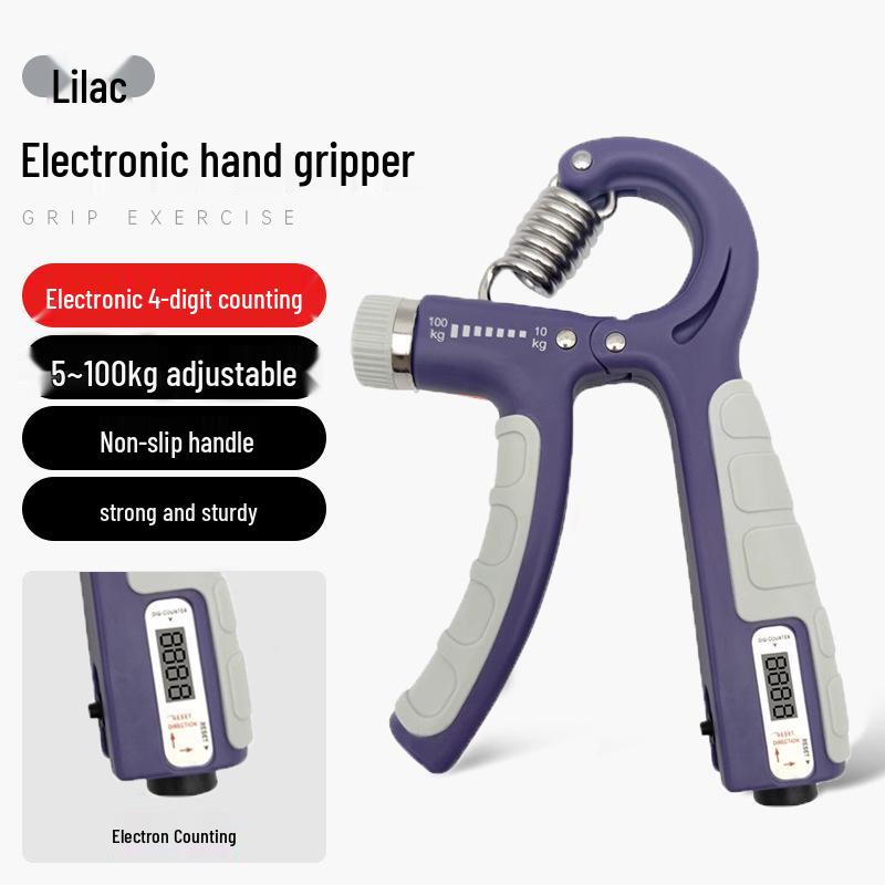 Adjustable Grip Strength Trainer (5-100kg) with Counter for Finger & Arm Muscle Training for Adults & Students