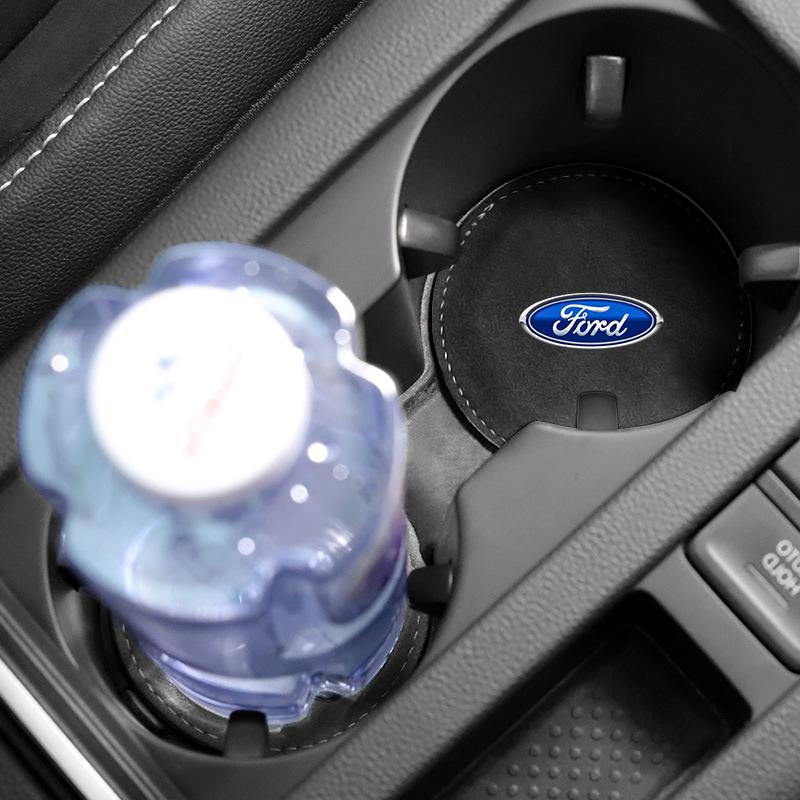 Podložka do držáku nápojů do auta PU kůže Slot Protiskluzová podložka pod tácek Pro Ford Focus Mondeo MK1 MK2 MK4 MK3 Fiesta ST Line Kugo Transit Escape Fusion Explorer