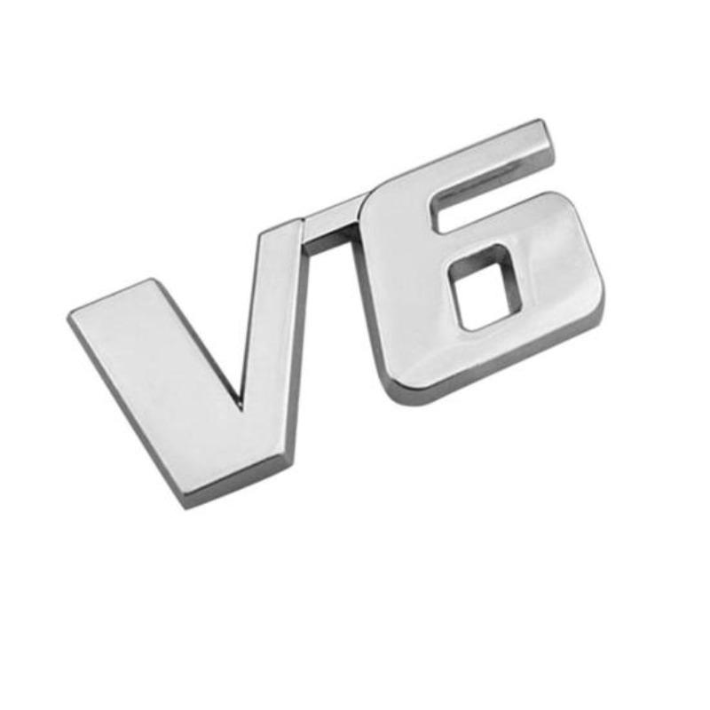 4Wd V6 V8 Stylish Sport Car Auto Badge Emblem Rear Trunk Metal Sticker Decor