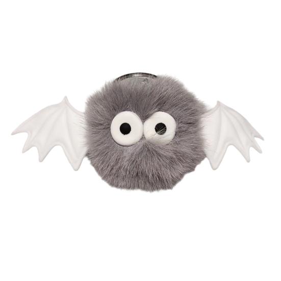 Holiday Gift for Men Halloween Bat Plush Keychain, Cute Devil Furry Pendant Funny Bag Decoration Keys, Vintage Silver Alloy Key Ring, Spooky