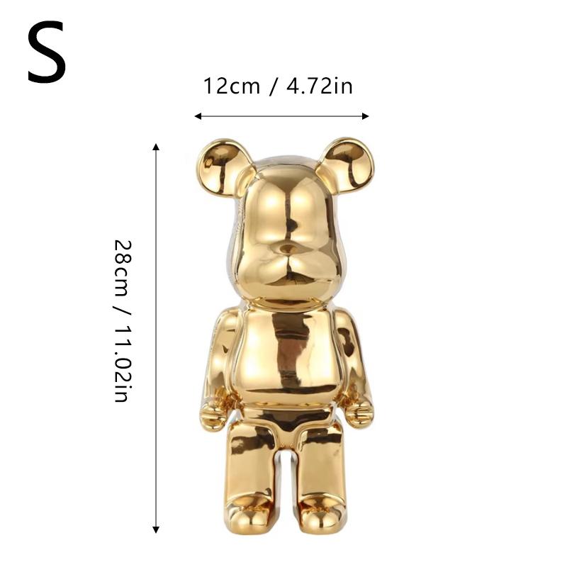 Electroplating Cartoon Bear Ornament Piggy Bank Resin Handicraft Creativity Affordable Luxury Desktop Living Room Decoration