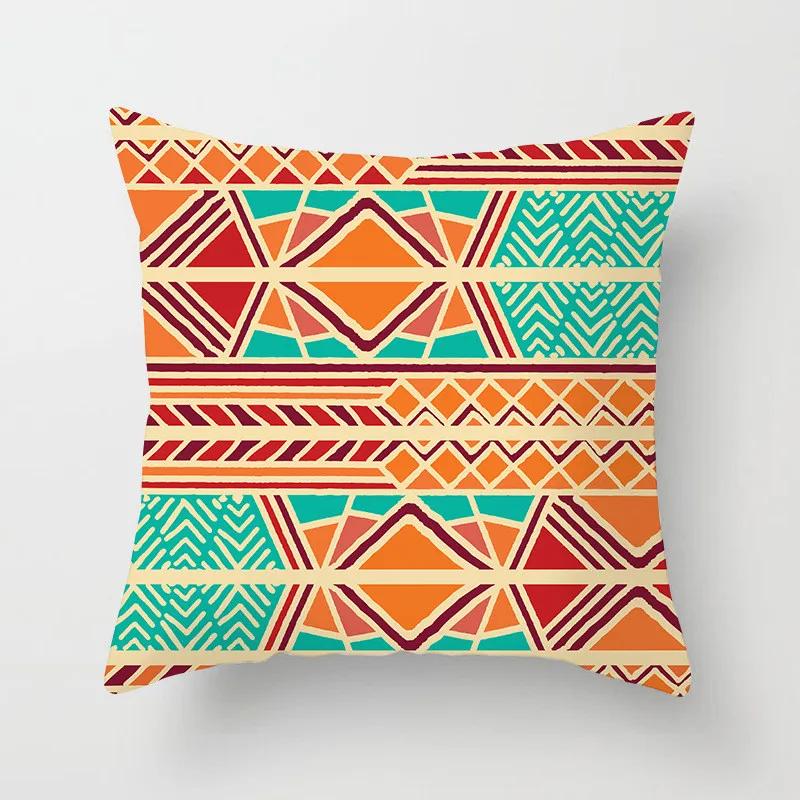 Bohemian Geometric Square Pillowcase Ethnic Retro Sofa Pillow Cover Home Decorative Cushion Cover 45x45cm Throw Pillow Case