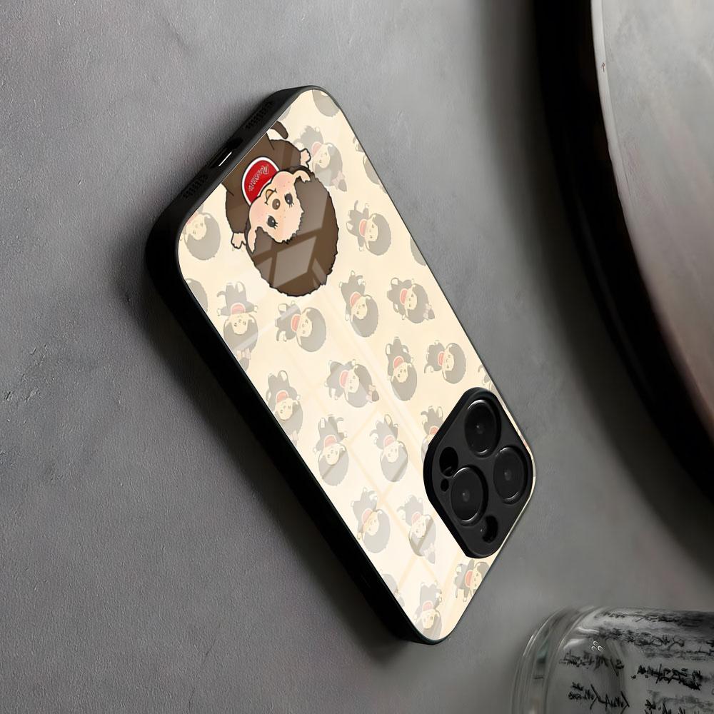 Cartoon M-Monchhichis Phone Case Glass For IPhone17 Air 16 15 17 14 Pro Max 13 12 11 X XS XR Plus For Samsung S Dirty Resistant