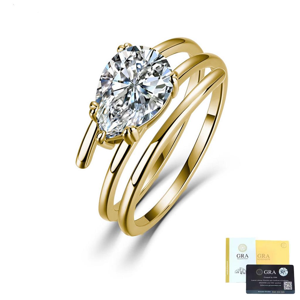 S925 Sterling Silver Niche 2CT Moissanite Ring Light Luxury Ladies Jewelry Hot Selling Factory Direct for Daily