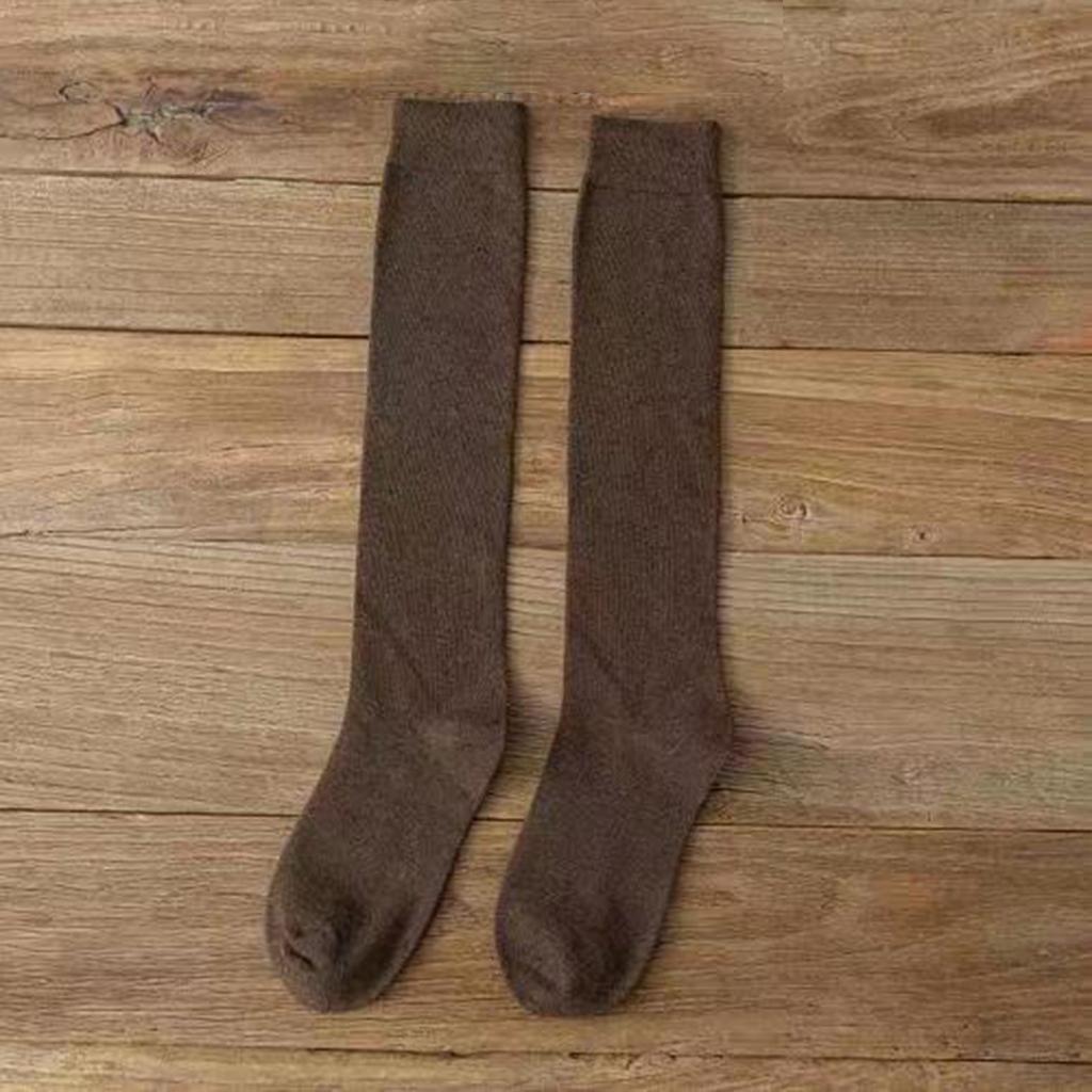 Women's Cotton Knee High Socks, Casual Solid Color Knit Knee Socks Mutiplecolors