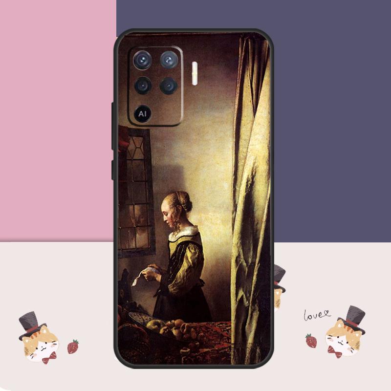 Johannes Vermeer Case For Oppo A38 A58 A78 A98 A54 A74 A94 A18 A57 A17 A77 A80 A60 A40 A96 A76 A16 A15 A5 Pro