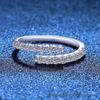 Bague Ouverte Réglable en Diamant Moissanite pour Femmes - Tendance, Simple et Élégante