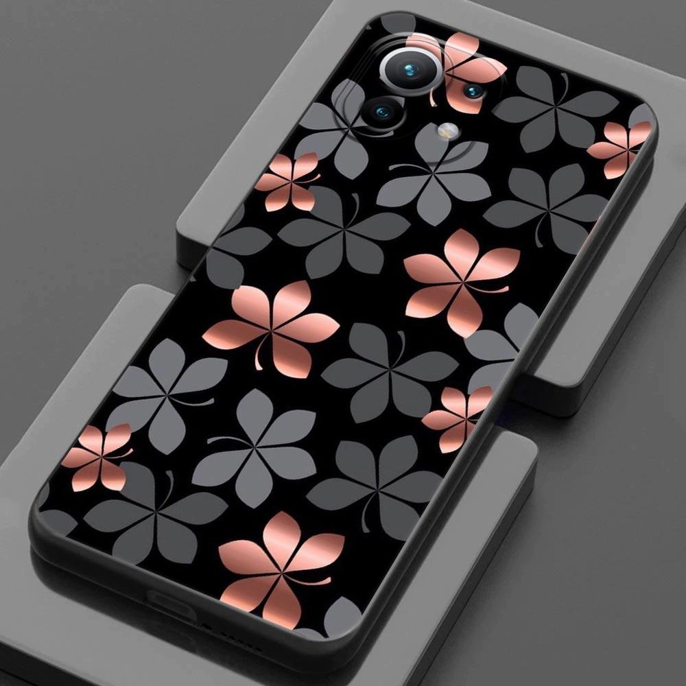 Pink Glitter Hearts Love Grass Leaf For Xiaomi 15 Ultra 11T 12T 13T 14T Pro Phone Case Mi POCO X7 M7 F7 Pro F5 F6 X3 X5 X6 Cover