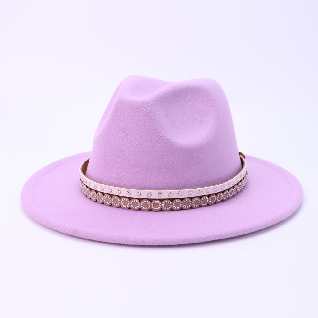 Hat Autumn and Winter New European and American Woolen Jazz Hat That Women's Fashion Top Hat Temperament High-end Cowboy Hat