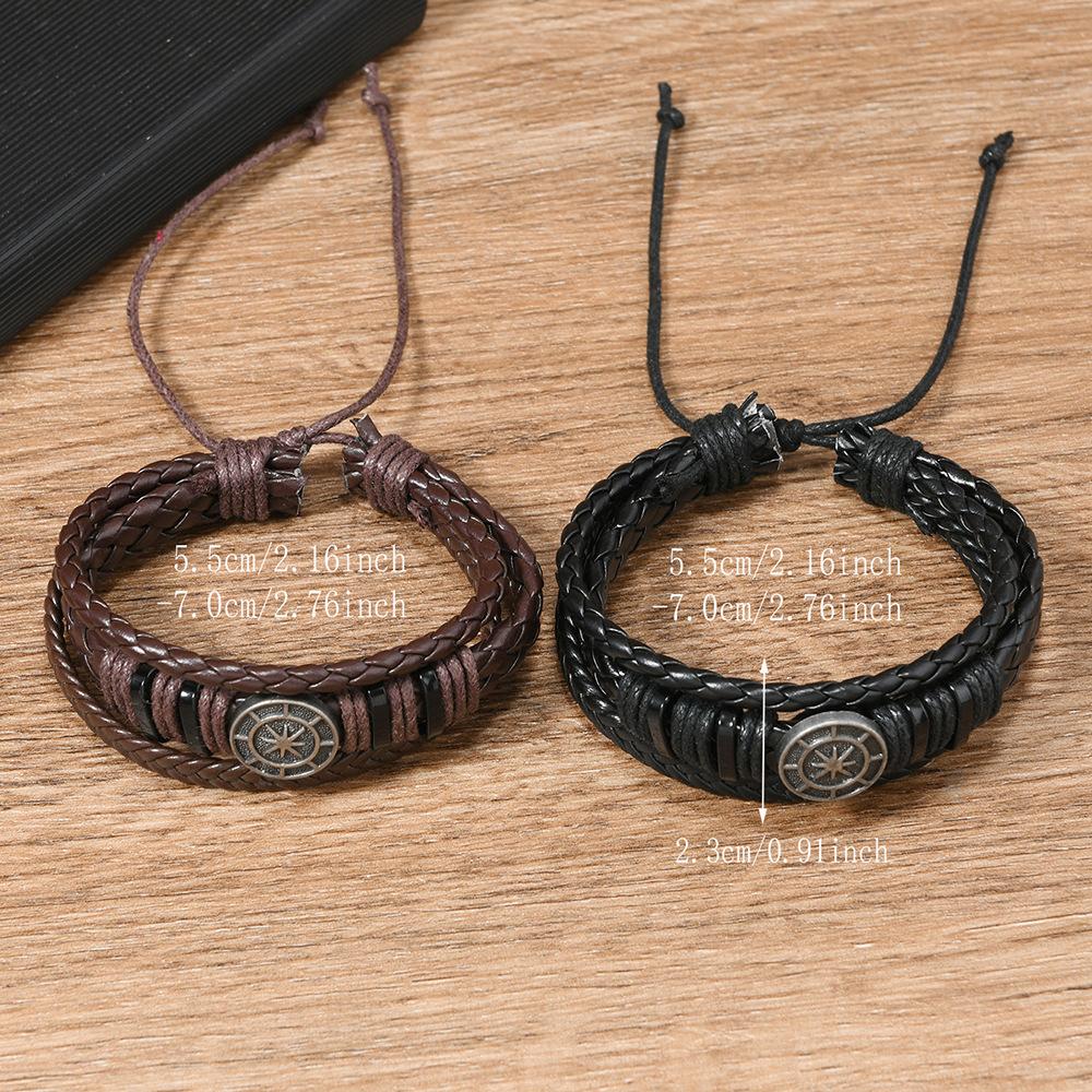 Vintage Braided Leather Bracelet For Men Ethnic Retro Accessory Gifts