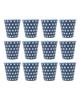 12Pcs Milk Cup AntiScalding Melamine BlueDots Pattern Drinkware Kit for Home Restaurant