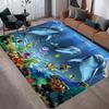 Ozean Delfin & Tropische Fische Fußmatte, Meereswelt Rutschfester Waschbarer Teppich, Innen Außen Dekor Teppich für Spielzimmer Garten