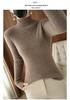 Women's Solid Color High Collar Long Sleeve Slim Fit Knit Sweater - Short & Warm for Autumn/Winter