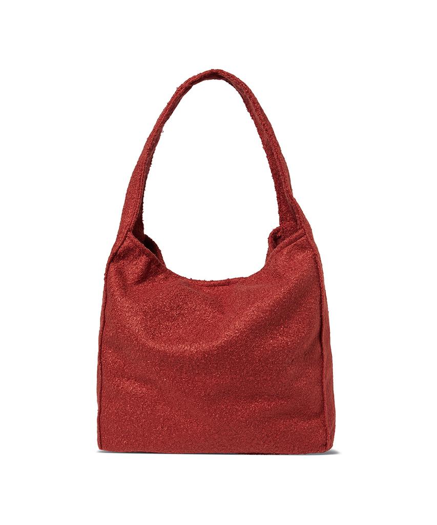 The Green Lab Boucle Wool Pouch Shoulder Bag Set [Coral Red]