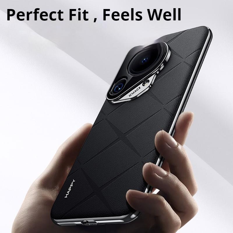 Fashion Leather Back Electroplated Hard PC Cover Case For Huawei Pura 70 Pro Ultra P60 PRO Art Nova 13 12