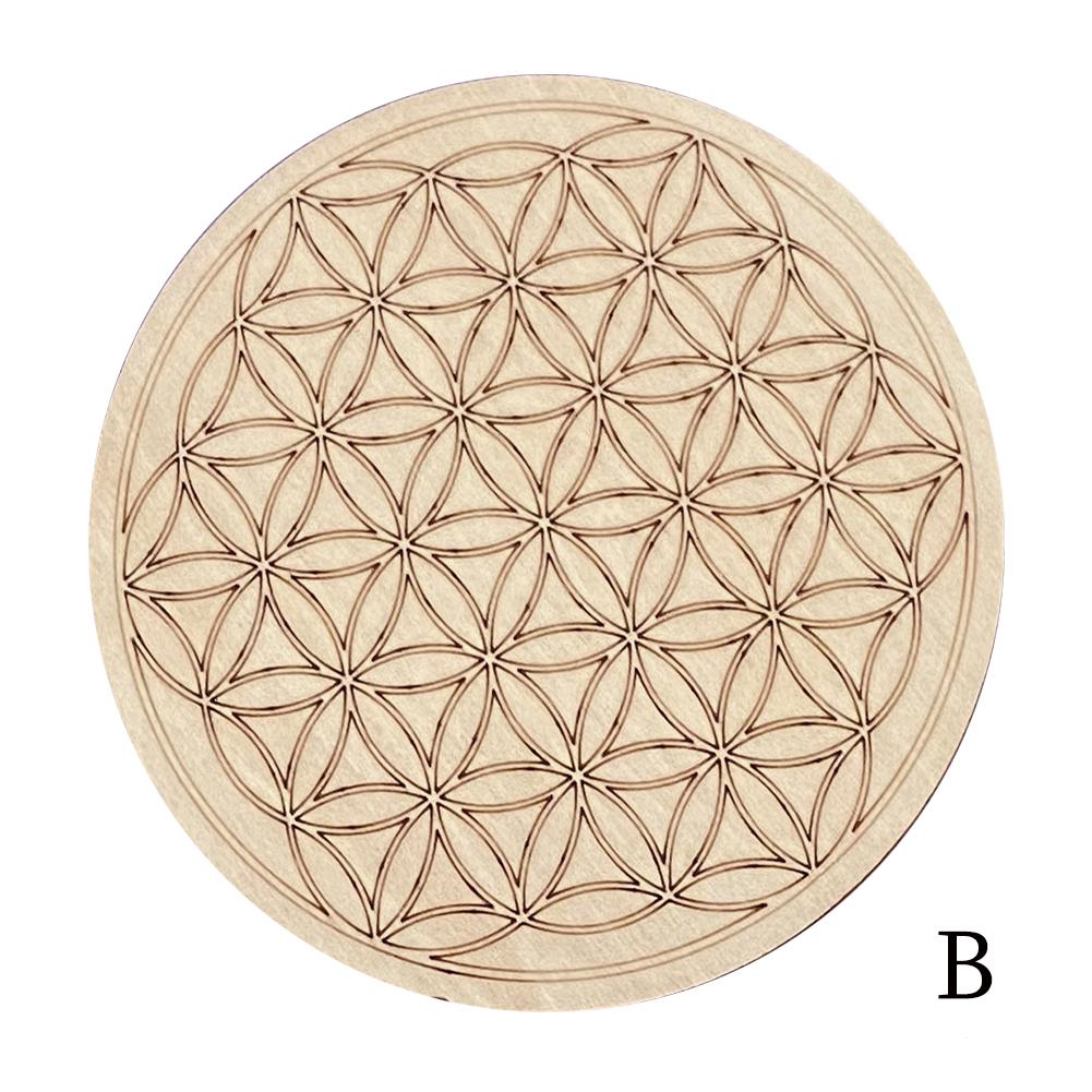 1pc Flower of Life Basswood Coaster Placemats Laser Cut Non-slip Carved Coaster Wood Round Cup Pad Table Mat Art Home Decor
