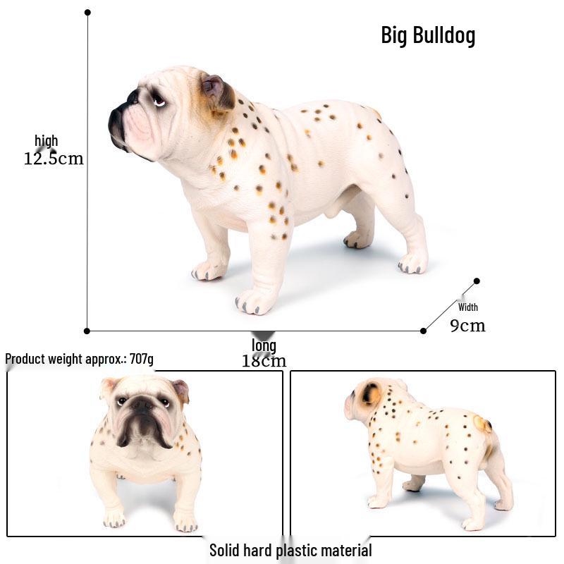 Large English Bulldog Educational Wild Animal Simulation Model Toy