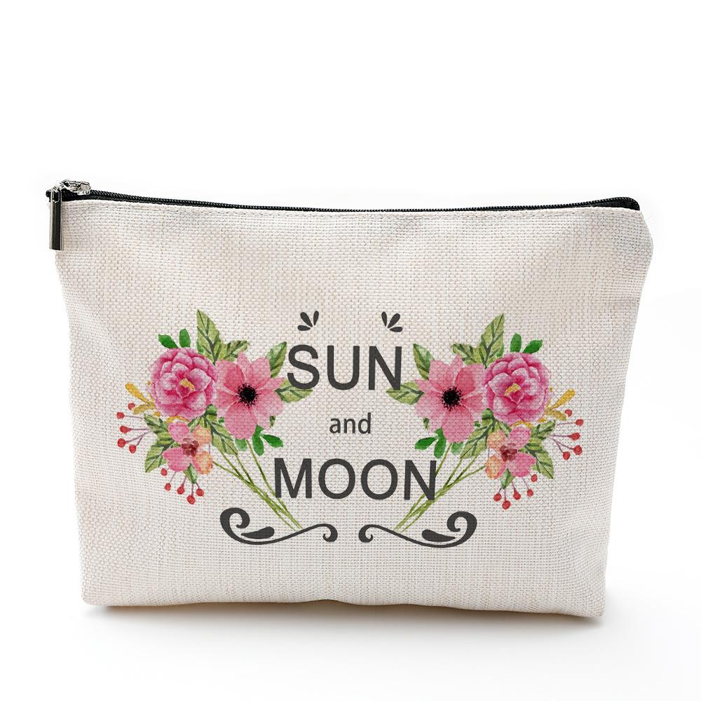 2pcs Cosmetic Travel Bag-Foldable Lightweight Zippered Makeup Organizer with Pill,Syringe & Flowers Design, Cosmetic Bag