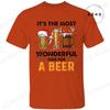 Men's Funny T-shirt Clothing It's The Most Wonderful Time for A Beer Christmas Tee Shirt Reindeer Drinking Graphic Tees Clothing