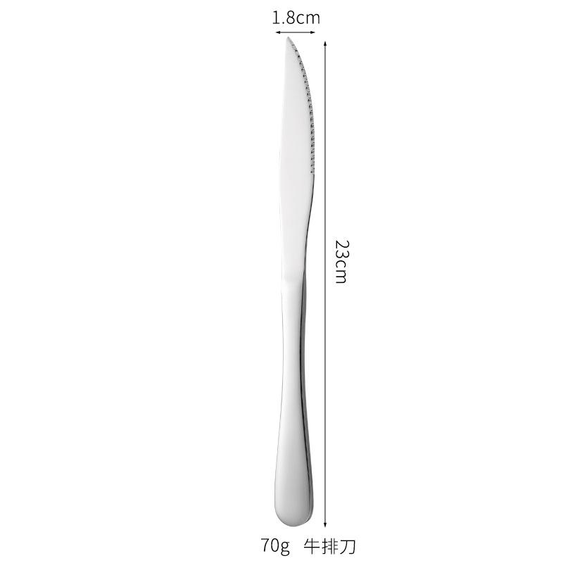 304 Stainless Steel Knife and Fork Spoon Thickened Tableware Dessert Round Spoon Pointed Spoon Western Food Steak Knife and Fork