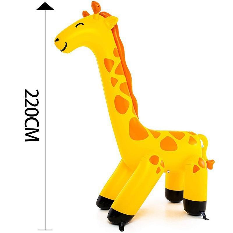 Inflatable Giraffe Water Sprinkler Toy - Children s Outdoor Water Play Mat 220*180*80 CM жёлтый