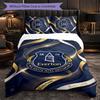 Everton Fußball 3-teiliges Bettwäsche-Set Weiches Bettbezug-Set mit Kissenbezügen Bedrucktes Schlafzimmer-Deko-Set für Zuhause