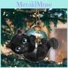Creative Acrylic Christmas Cat Flat Car Hanging Ornament For Festive Home Decor