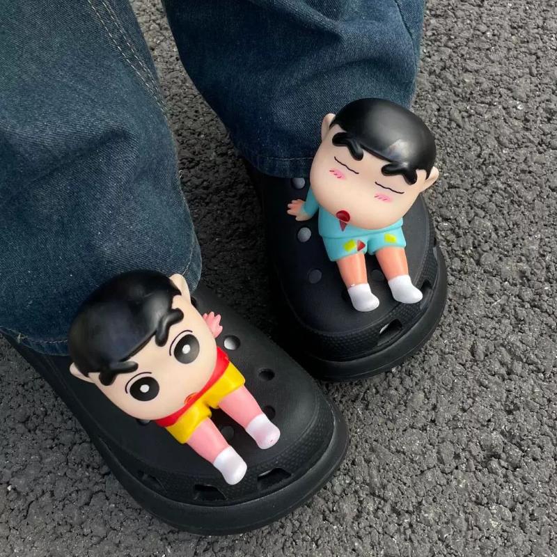 Cartoon Anime Crayon Shin-chan Figures Shoe Charms 3D Doll for Croc Clogs Sandals Shin-chan Footwear Decoration Gifts