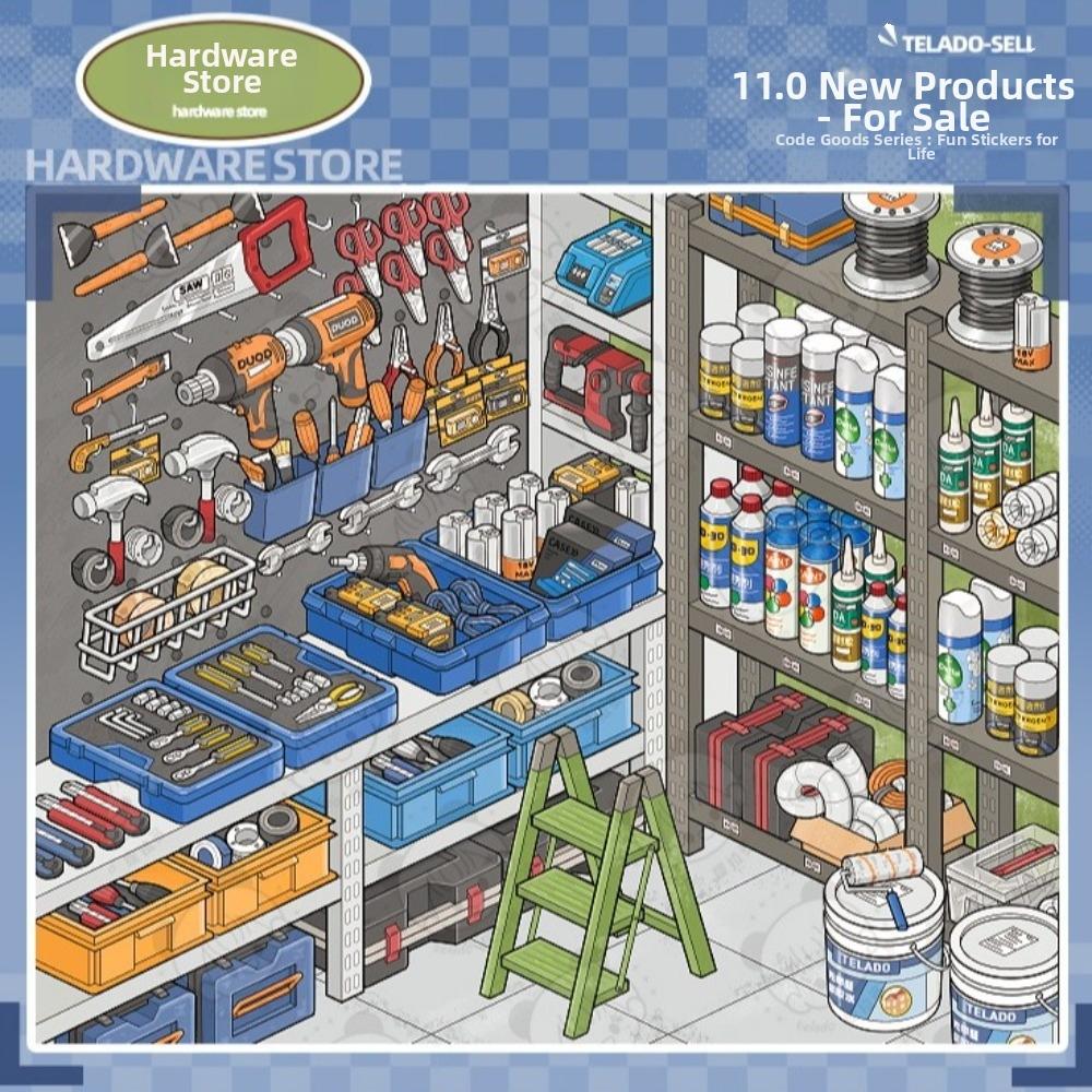 10 Scenes 33 Sheets Miniature Scene Sticker Store Series Shop Scene Sticker Book  Holiday Gifts