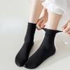 10 Pairs Ice Silk Medium Tube Socks – Solid Color Stacked Women’s Casual Socks, Breathable & Comfortable Kawaii Design