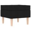 Vidaxl Armchair with Footstool, Black, Upholstered In Fabric