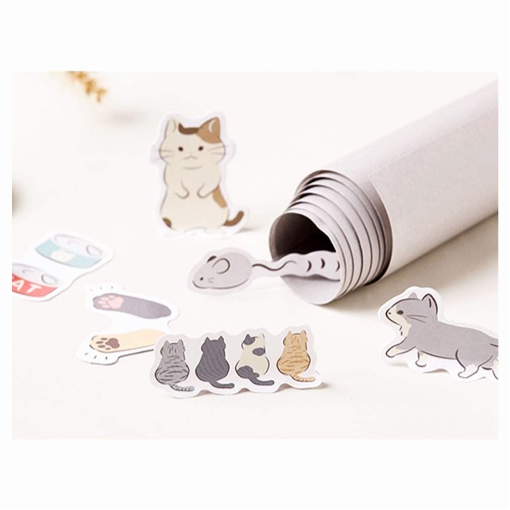 Cat Flake 95 Stickers Extras Large Cute Sticker Cat Illustrations Za-Bi Stickers, Stickers, + / Capacity, Realistic, Schedule, Planner, Album, Deco,